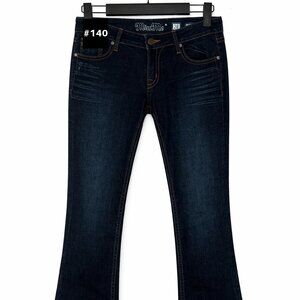 Audrina Boot-Cut Denim Jeans, Dark Blue